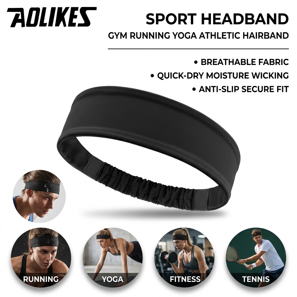 Polyester Sweatband for Gym Fi - Running Gear Quick Dry recension och pris