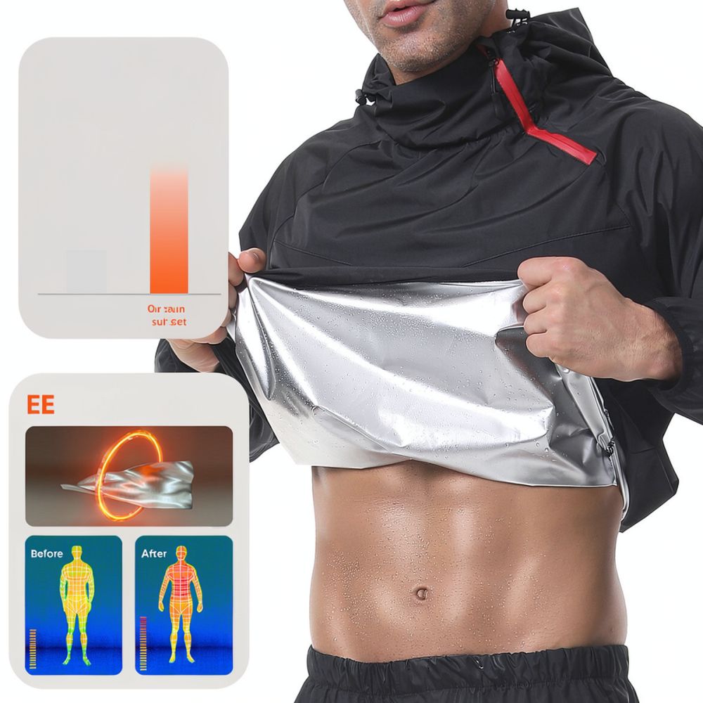 Mens Sweat Sauna Suit Hooded L - Running Gear Quick Dry recension och pris